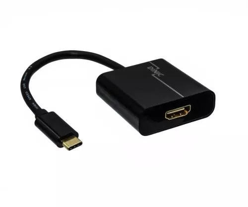 Adapter USB Typ C St. auf HDMI Buchse, 4K*2K@60Hz, HDR, schwarz, DINIC Box